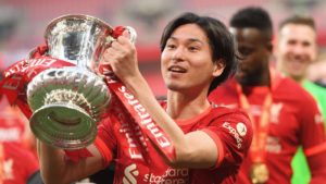 Takumi minamino liverpool fa cup celeb 11